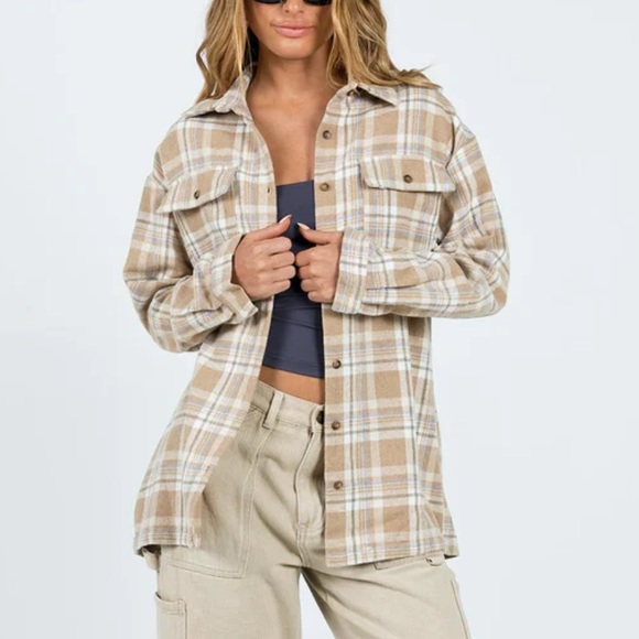 Princess Polly Plaid Shirt + Jacket | Size US 2 - Picture 3 of 11